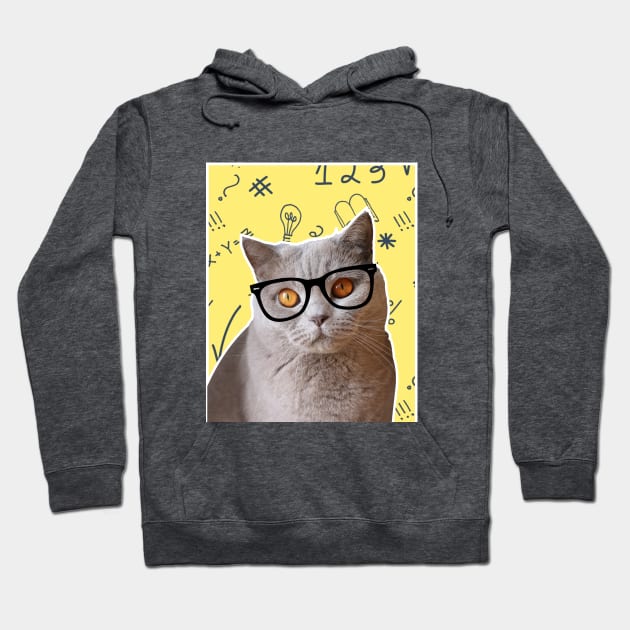 Intelectual cat Hoodie by peachforpeach